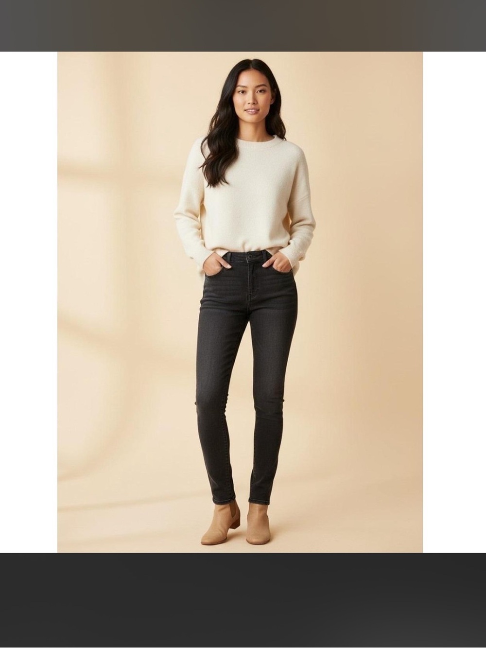 NWT Nicole Miller Luxe Slim Denim Jeans in Black